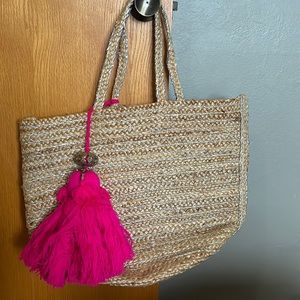 Francesca straw beach bag nwt